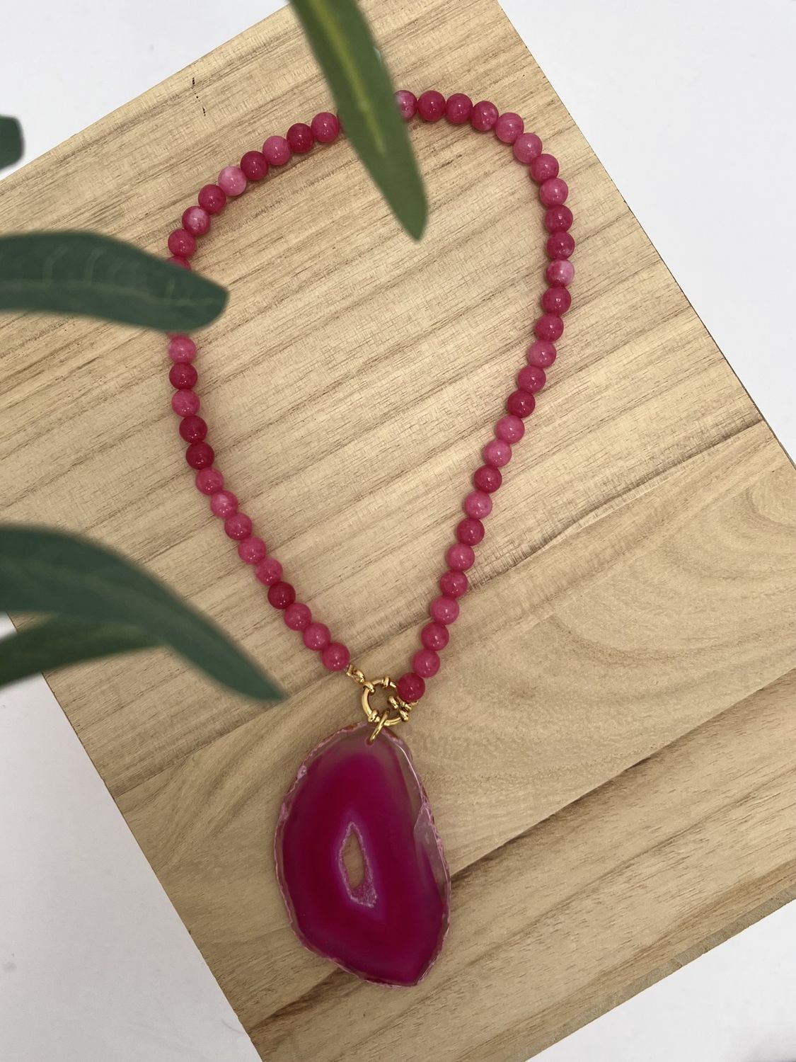 FS Pink jade ketting