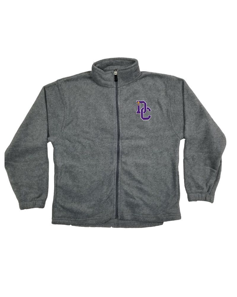 DAYTON CHRISTIAN FULL-ZIP FLEECE, Color: GRAY, Size: Youth XS