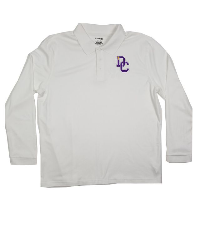 DAYTON CHRISTIAN PIQUE LS POLO SHIRT - WHITE