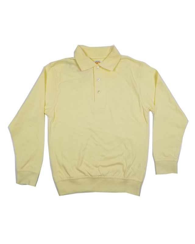 LONG SLEEVE BANDED BOTTOM POLO YELLOW
