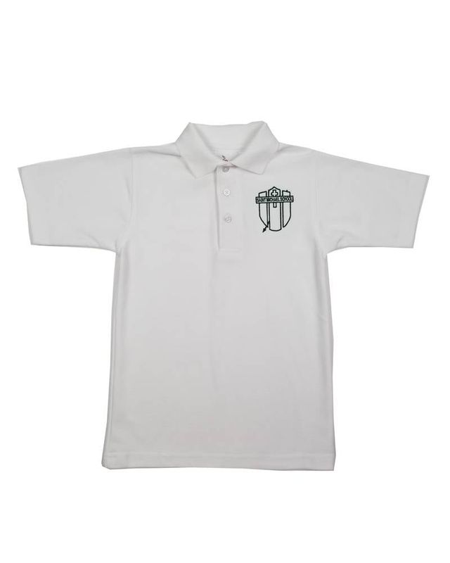 ST. MICHAEL FINDLAY SS PIQUE KNIT SHIRT WHITE 