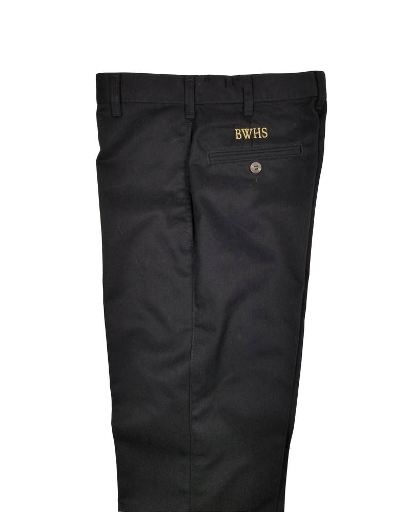 BISHOP WATTERSON BLACK BOY/MENS FLAT FRONT PANT