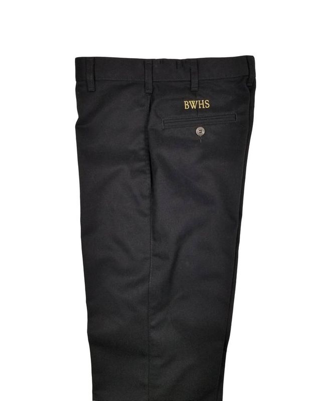 BISHOP WATTERSON BLACK BOY/MENS FLAT FRONT PANT