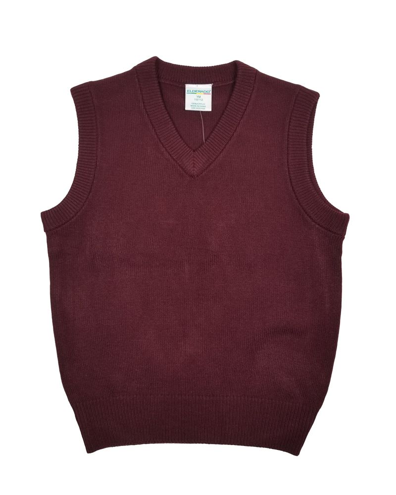 V/NECK SWEATER VEST MAROON