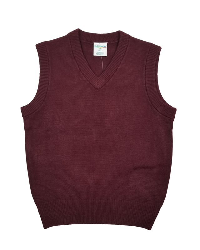 V/NECK SWEATER VEST MAROON