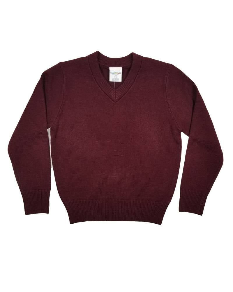 V/NECK PULLOVER SWEATER MAROON 