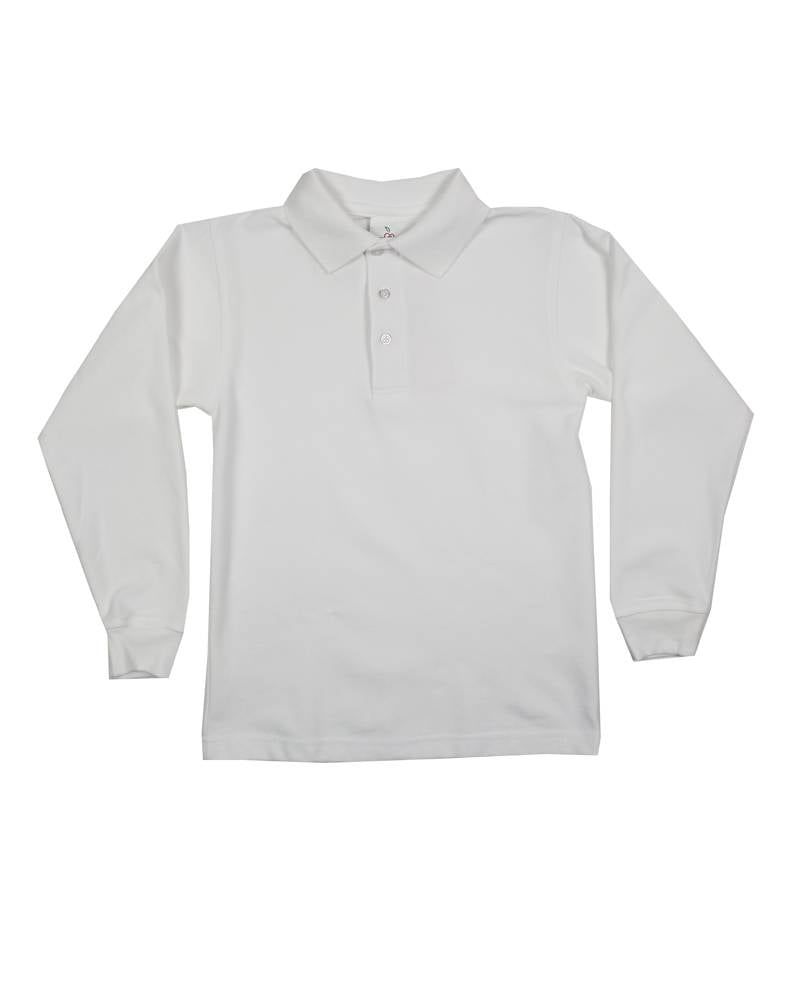 LONG SLEEVE PIQUE KNIT SHIRT WHITE