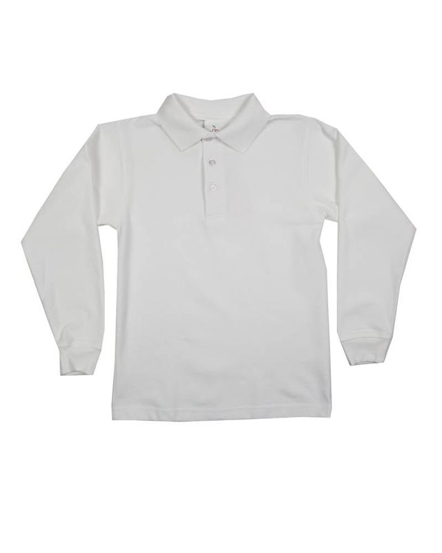 LONG SLEEVE PIQUE KNIT SHIRT WHITE
