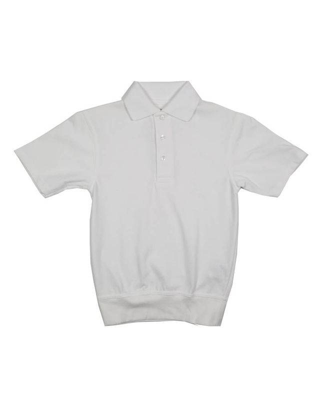 SHORT SLEEVE BANDED BOTTOM POLO WHITE
