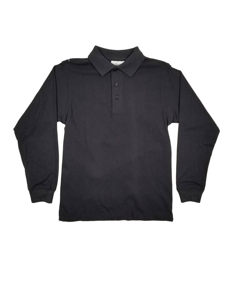 LONG SLEEVE  JERSEY KNIT SHIRT BLACK 