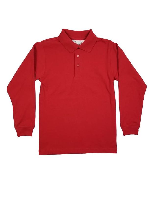 LONG SLEEVE  JERSEY KNIT SHIRT RED 