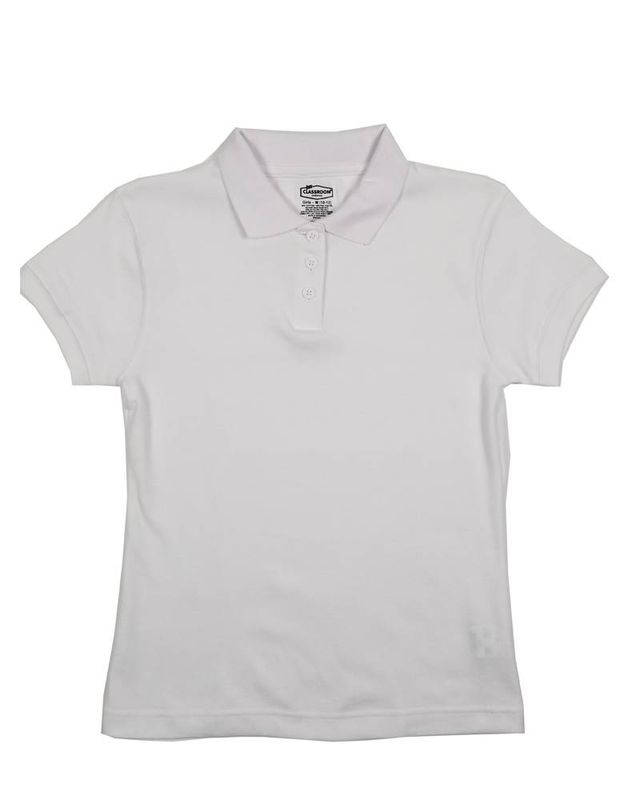 CLASSROOM GIRLS/LADIES SHORT SLEEVE POLO WHITE