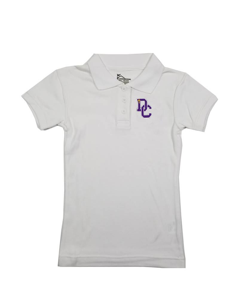 Dayton Christian Girls Jersey SS Polo - White