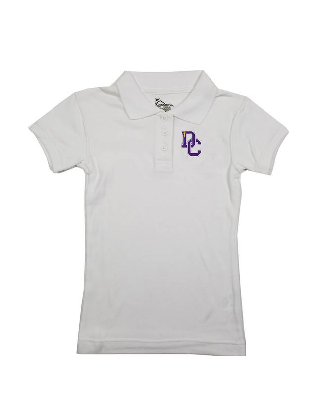 Dayton Christian Girls Jersey SS Polo - White