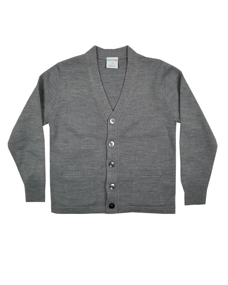 V-NECK CARDIGAN W/ POCKET GREY 