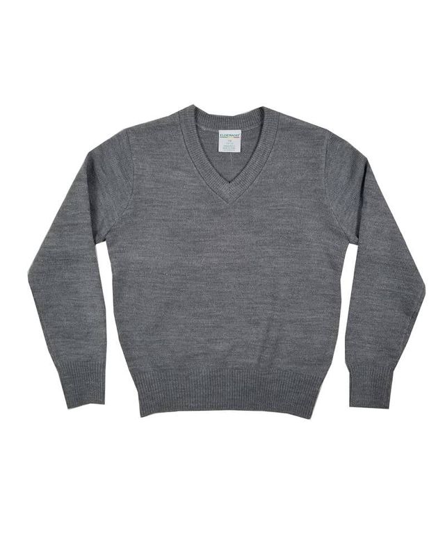 V/NECK PULLOVER SWEATER GREY 