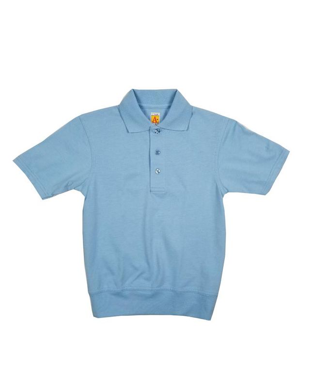 SHORT SLEEVE BANDED BOTTOM POLO LT BLUE