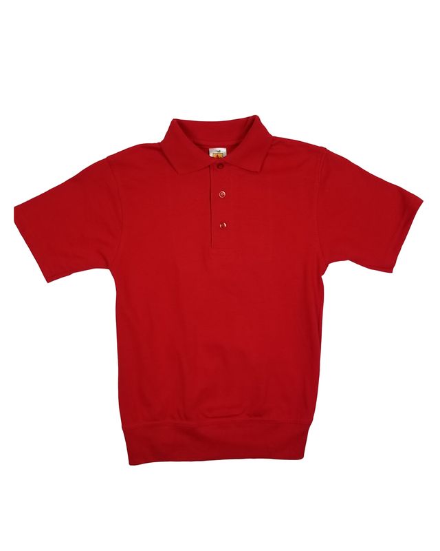 SHORT SLEEVE BANDED BOTTOM POLO RED