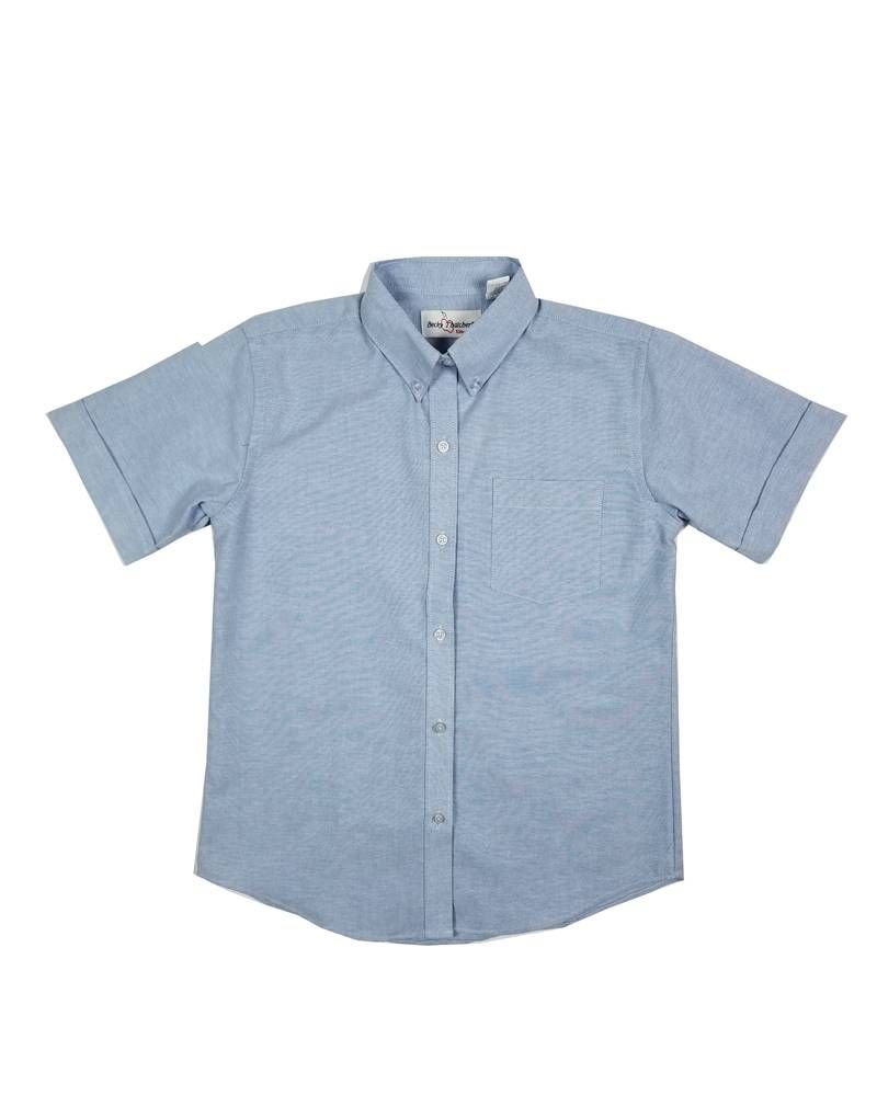 GIRLS/LADIES SS LT BLUE OXFORD BLOUSE 