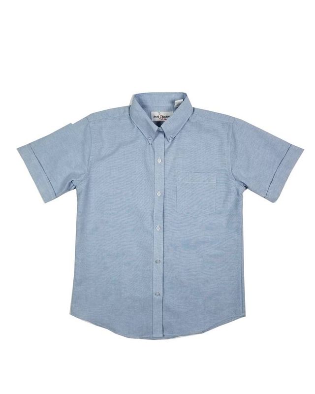 GIRLS/LADIES SS LT BLUE OXFORD BLOUSE 