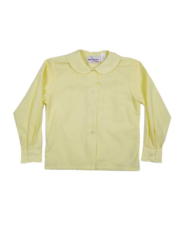 GIRLS/LADIES LS YELLOW ROUND COLLAR BLOUSE