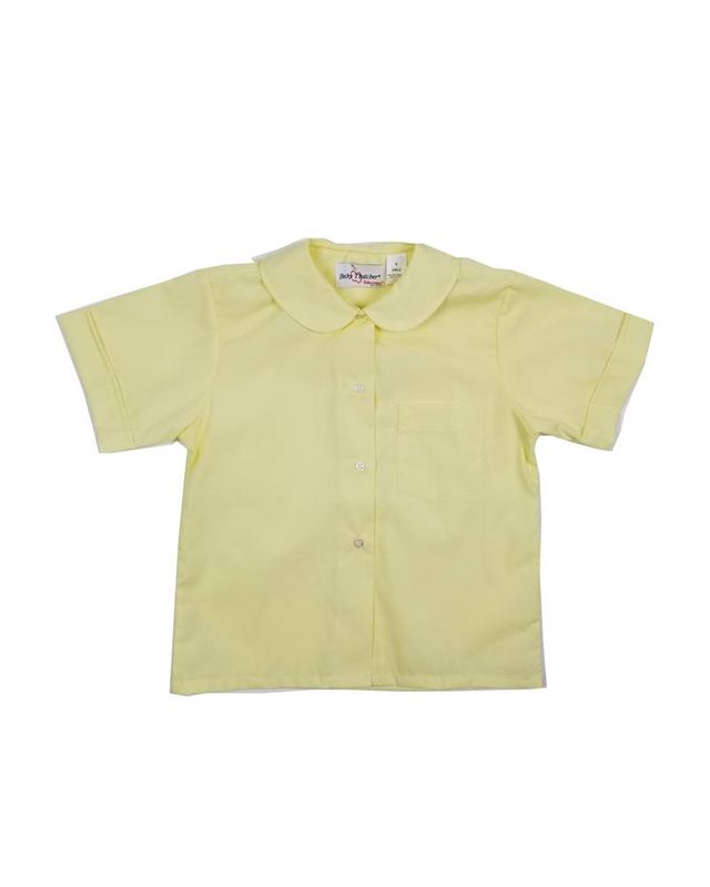 GIRLS/LADIES SS YELLOW ROUND COLLAR BLOUSE