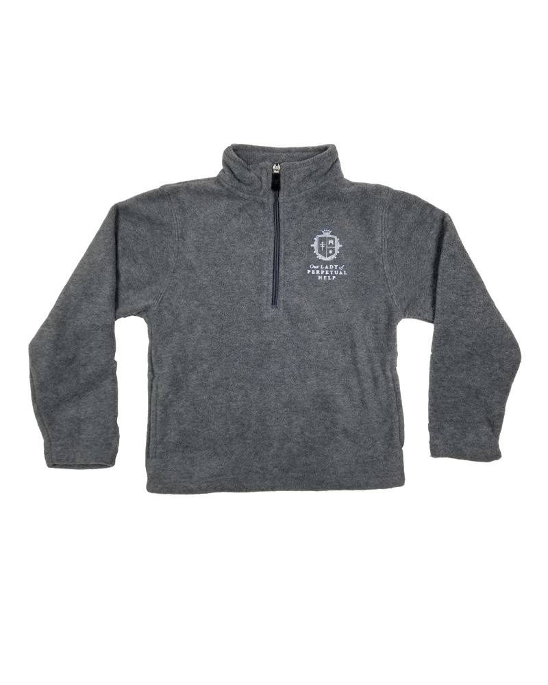 OUR LADY OF PERPETUAL HELP 1/4 ZIP FLEECE, Color: GRAY, Size: Youth XS