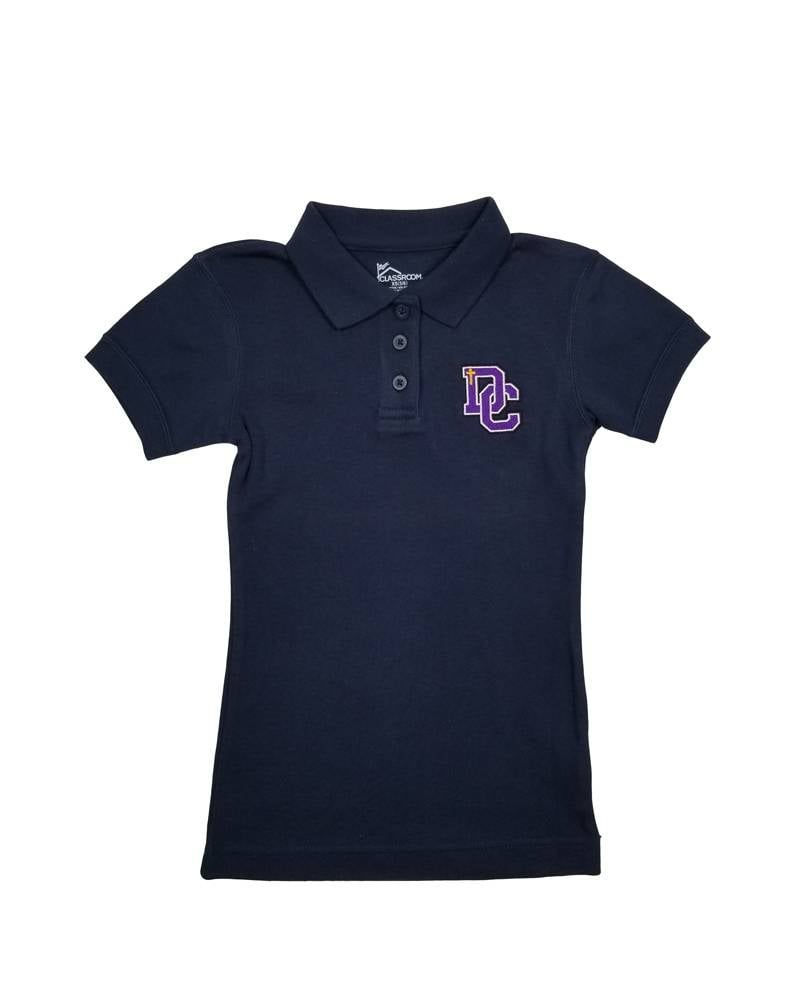 Dayton Christian Girls Jersey SS Polo - Navy, Size: Youth XS
