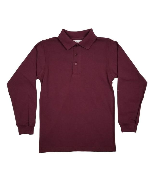 LONG SLEEVE  JERSEY KNIT SHIRT MAROON 