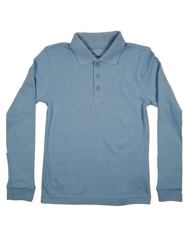 CLASSROOM LONG SLEEVE POLO LT BLUE