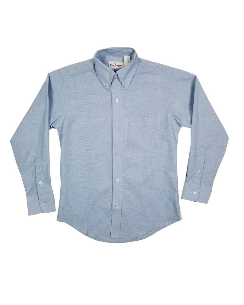 BOYS/MENS LS LT BLUE OXFORD SHIRT