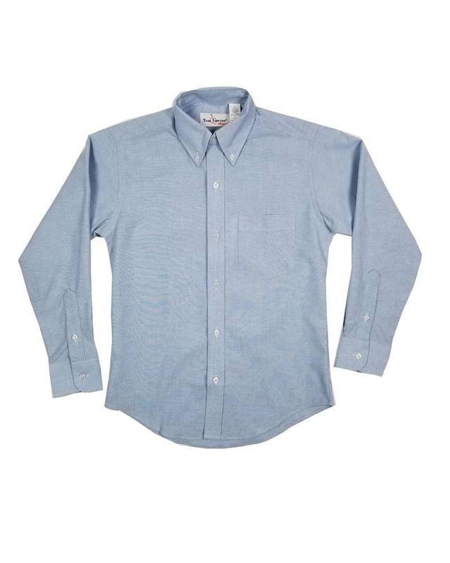 BOYS/MENS LS LT BLUE OXFORD SHIRT