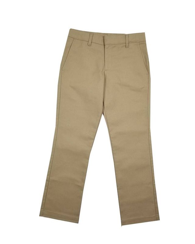 GIRLS/LADIES FLAT FRONT PANTS KHAKI