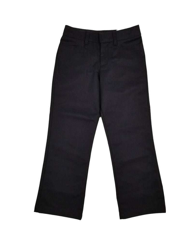 GIRLS/LADIES FLAT FRONT PANTS BLACK