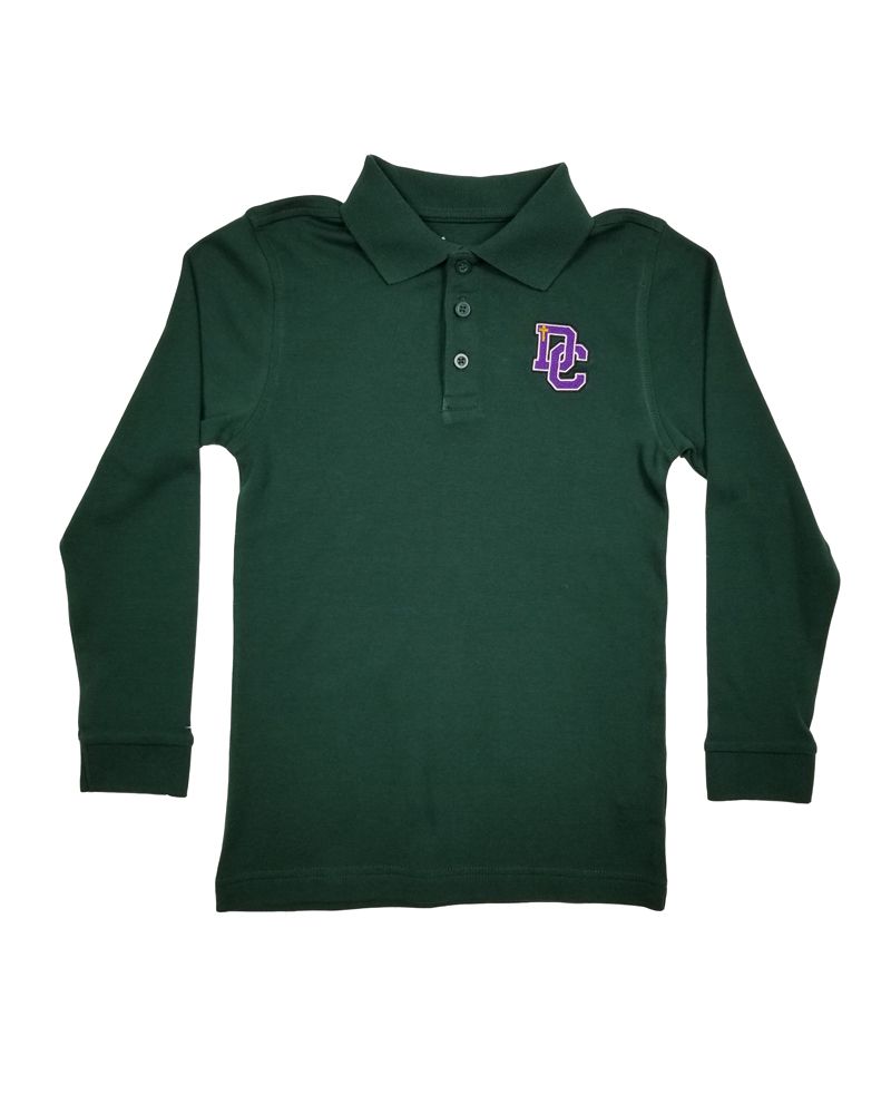 DAYTON CHRISTIAN PIQUE LS POLO SHIRT - HUNTER