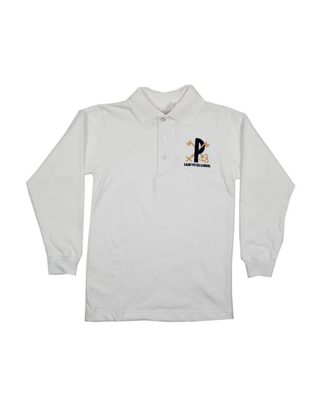 ST PETER LS PIQUE KNIT SHIRT WHITE 
