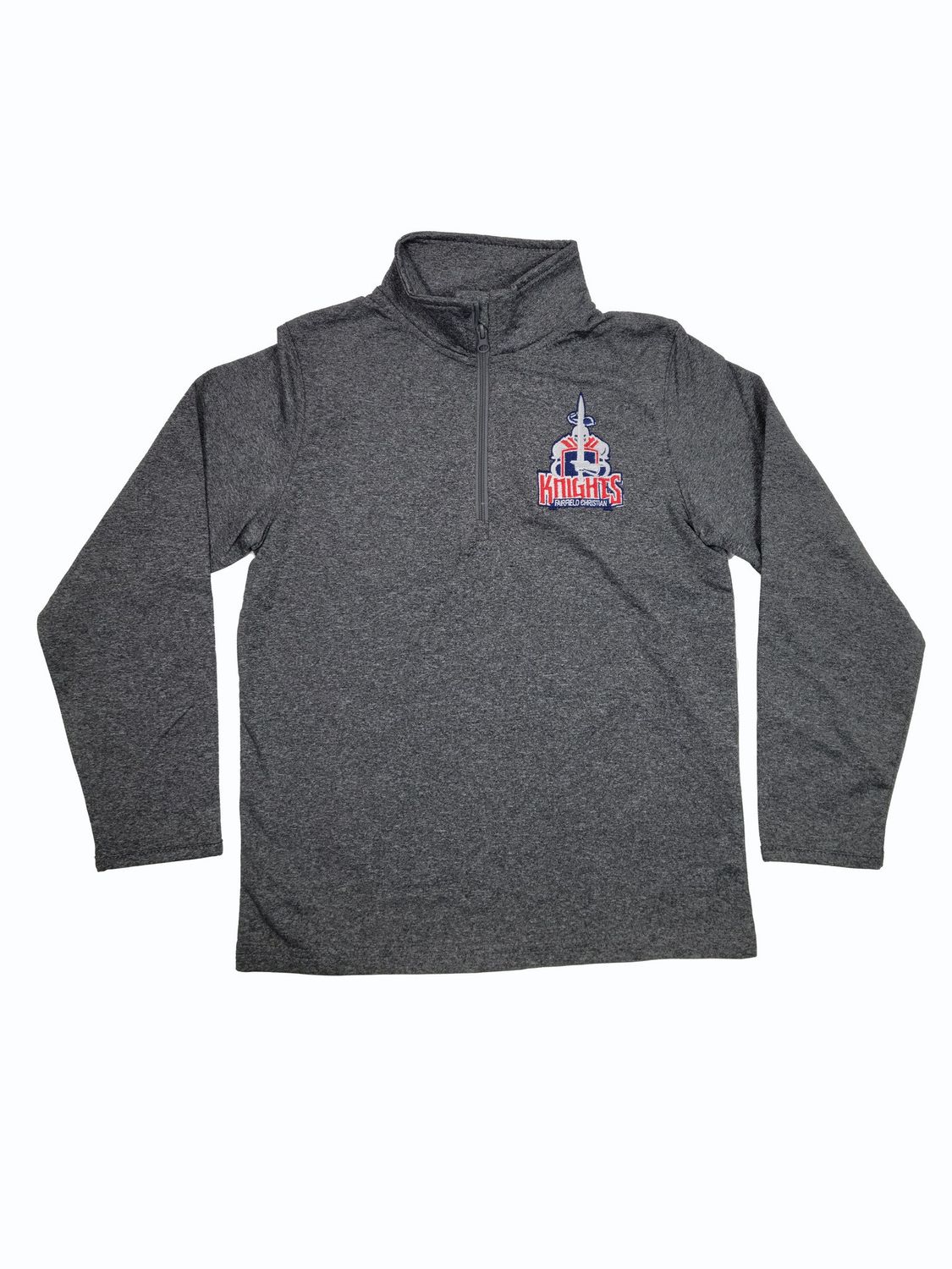 FAIRFIELD CHRISTIAN 1/4 ZIP DRY FIT PULLOVER, Color: GRAY, Size: Youth XS