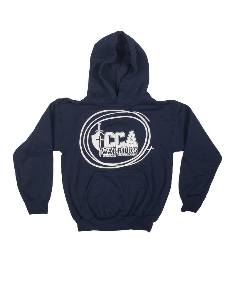 CROSSROADS CHRISTIAN HOODIE, Color: NAVY, Size: Youth S