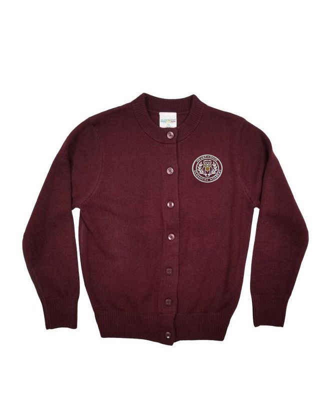 HEART OF OHIO GIRLS CARDIGAN MAROON 
