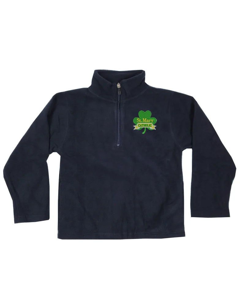 ST. MARY'S MARIETTA 1/4 ZIP  FLEECE, Color: NAVY, Size: Youth XS