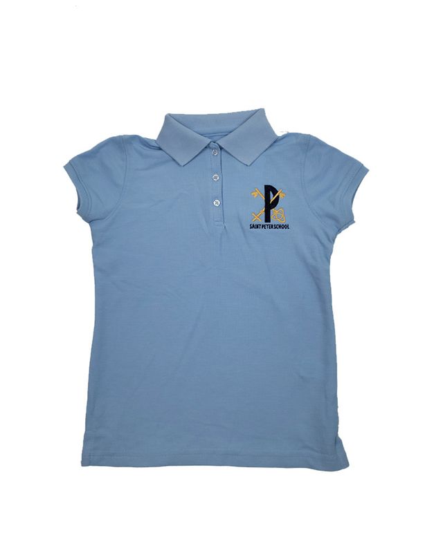 ST PETER GIRLS SS PIQUE SHIRT LT BLUE