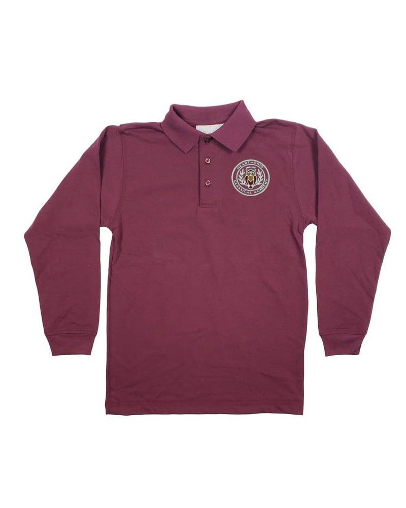 HEART OF OHIO PIQUE LS KNIT SHIRT, Color: MAROON, Size: Youth XXS