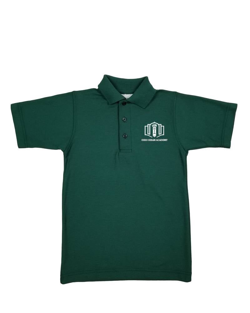 OHIO IHSAN ACADEMY JERSEY SS POLO SHIRT, Color: GREEN, Size: Youth 2XS