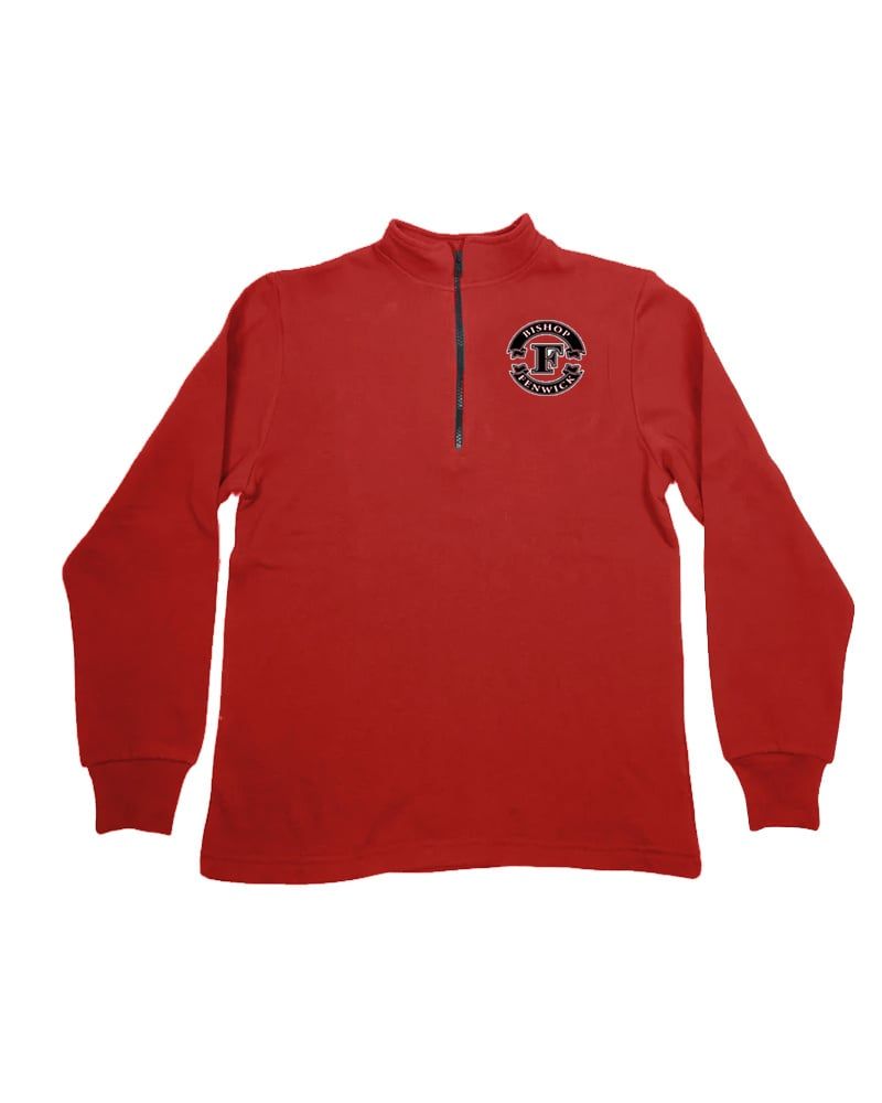 BISHOP FENWICK  1/4 ZIP SWEATSHIRT  , Color: Red, Size: YOUTH XXS