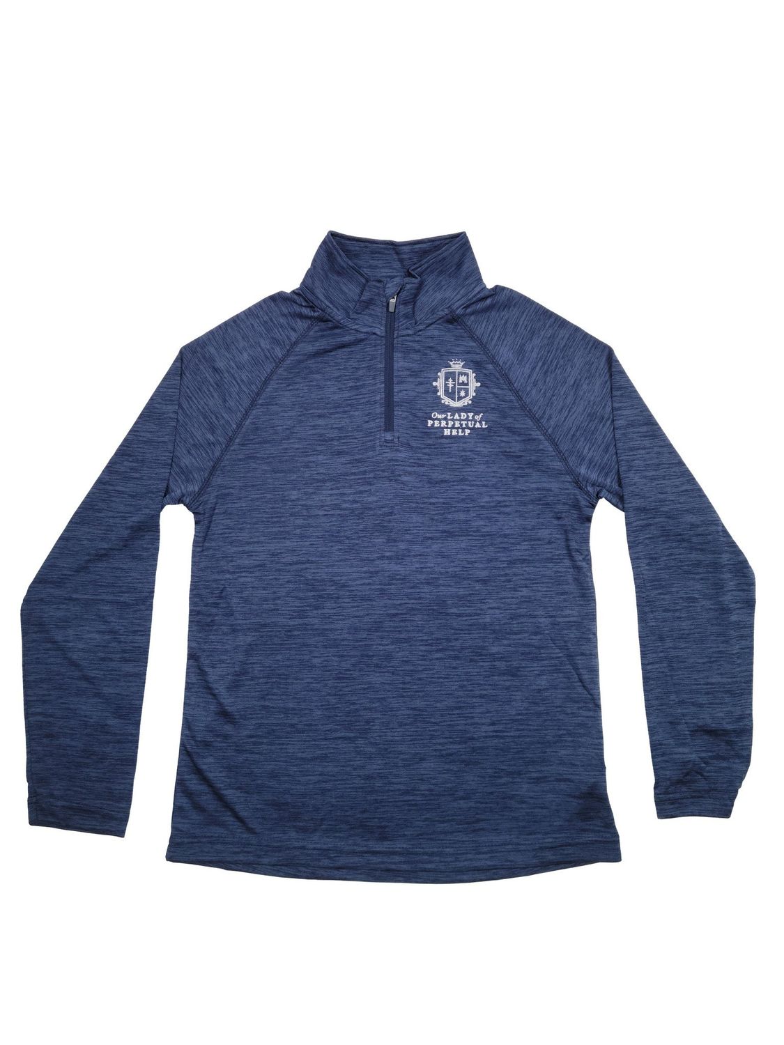OLPH YOUTH/ADULT SPACE DYE PULLOVER WITH LOGO, Color: NAVY, Size: YS