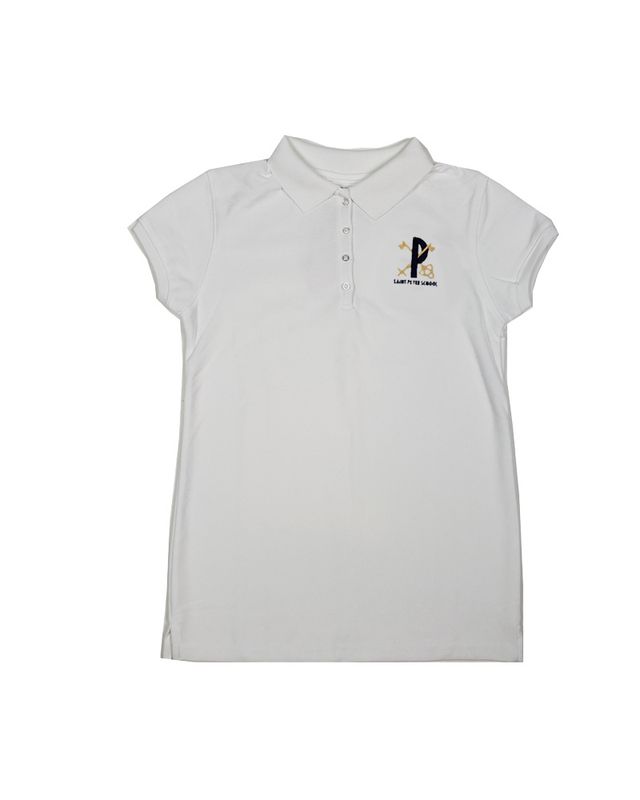 ST PETER GIRLS SS PIQUE SHIRT WHITE