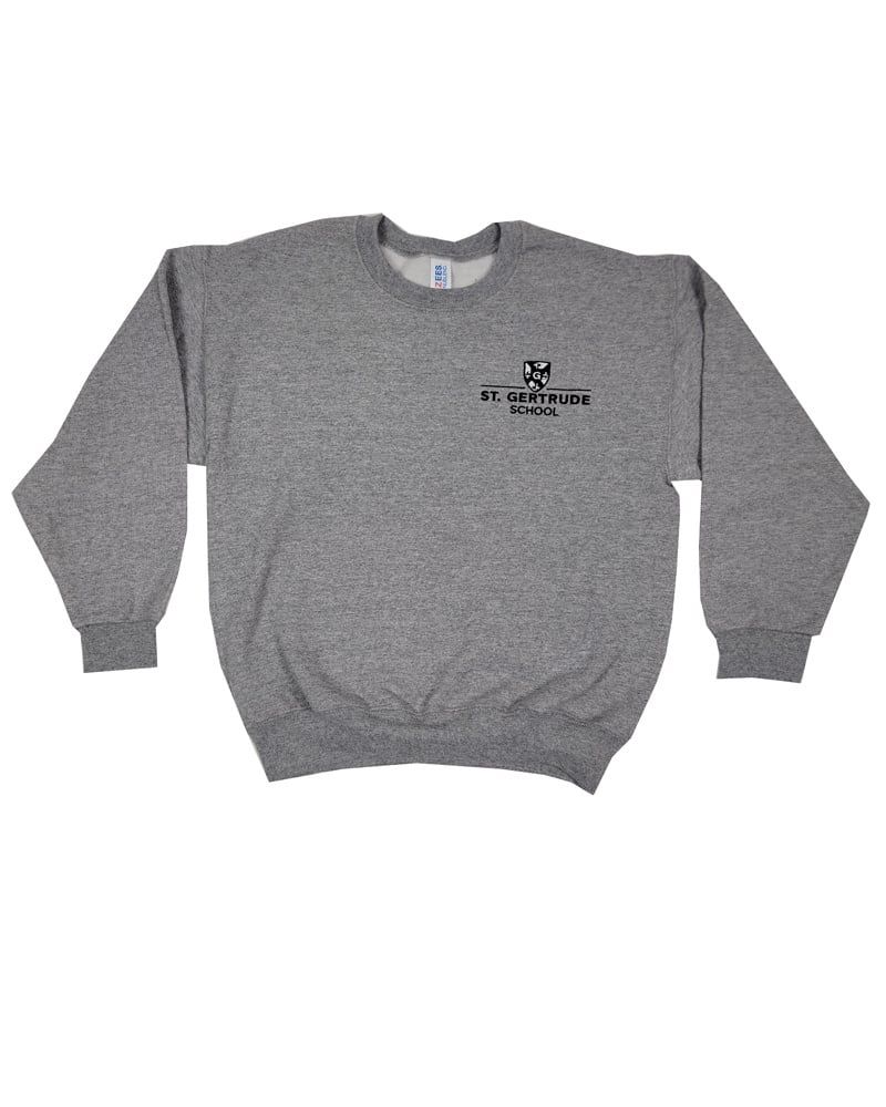 ST. GERTRUDE  CREW NECK  SWEATSHIRT  , Color: GREY, Size: YOUTH XS