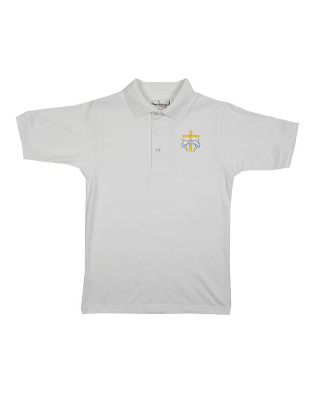 HOLY ANGELS SHORT SLEEVE KNIT SHIRT WHITE