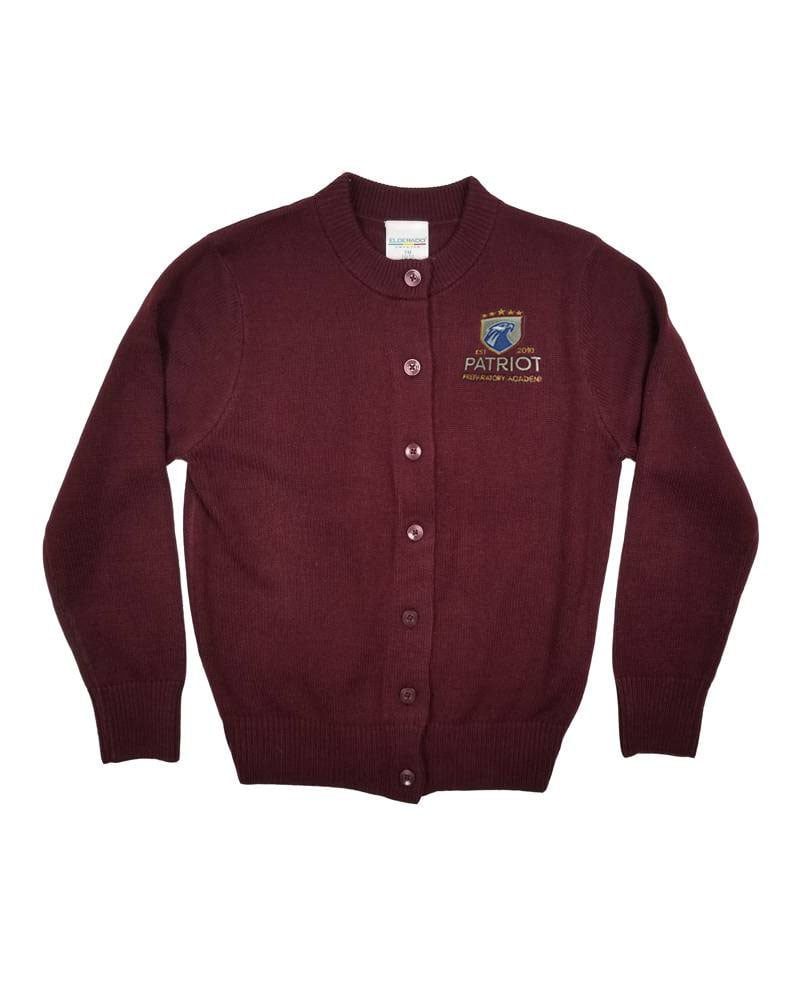 PATRIOT GIRLS CARDIGAN , Color: Maroon, Size: Youth 2XS