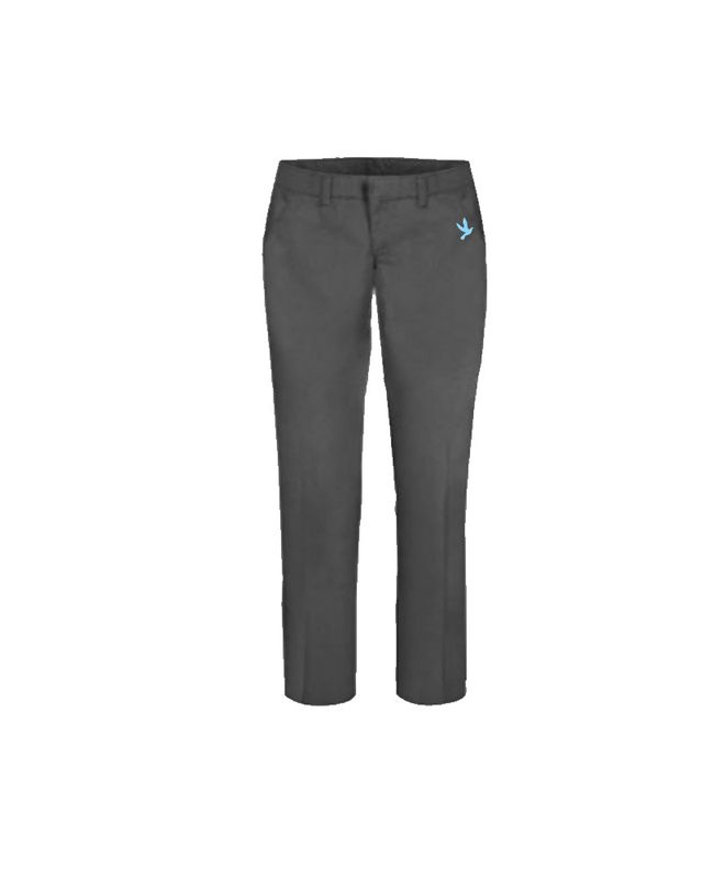 CRISTO REY GIRLS/LADIES FLAT FRONT PANTS CHARCOAL GREY